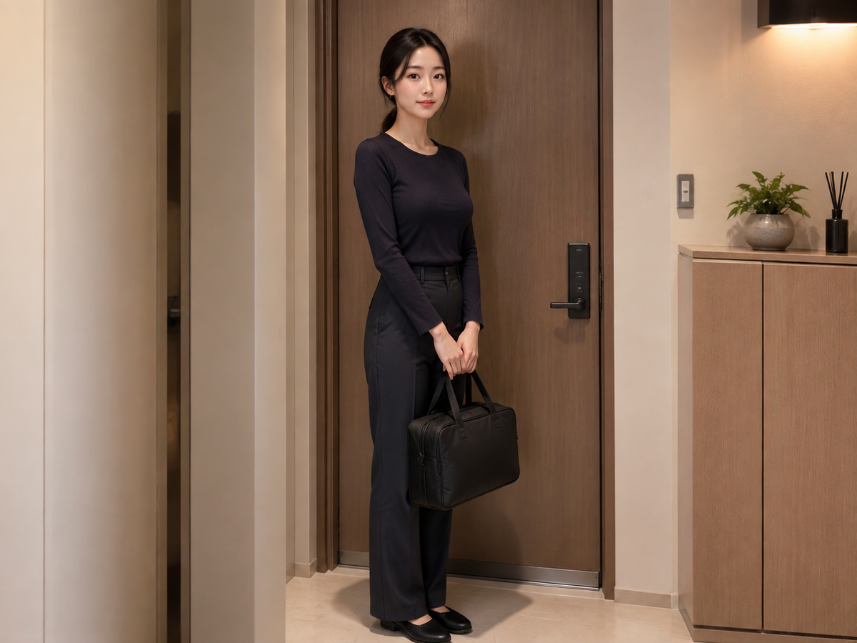 화성 병점 방문 홈케어 일정을 준비하는 젊은 성인 한국 여성 관리사